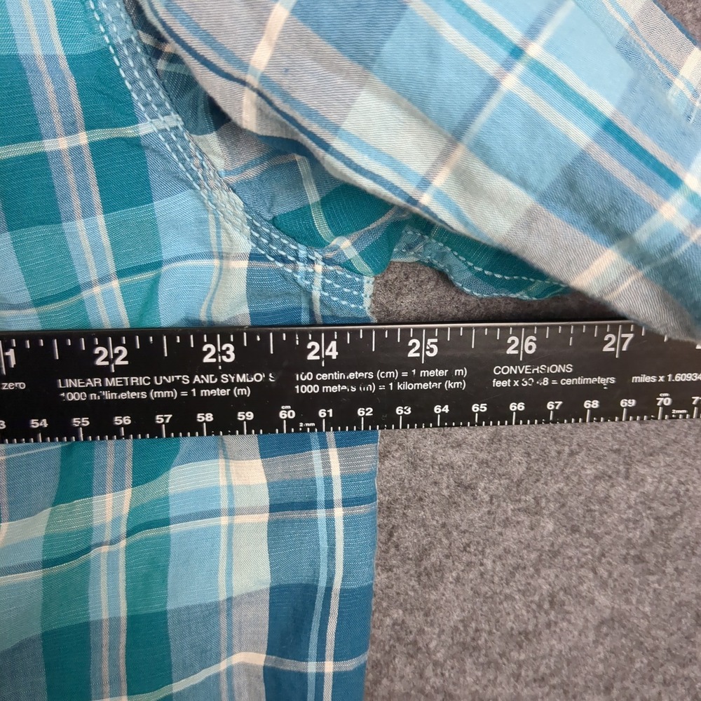 LL Bean Traditional Fit Short Sleeve Plaid Shirt Men‎ L-Reg Cotton Linen Tencel - Picture 11 of 12